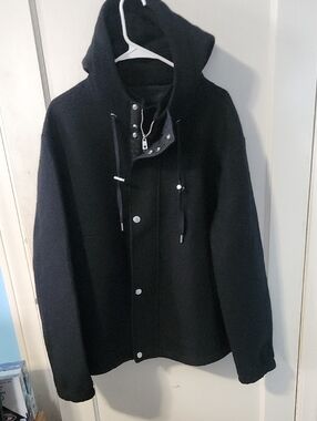 Sold**Micheal Kors Black Sailor Style Hooded Coat
